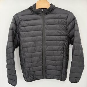 Maximos Puffer Jacket Mens XXL Black Hooded Lightweight Quilted Full Zip Coat